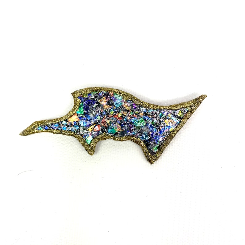 Abstract handmade statement earrings and pin 80s vintage post modern artist jewelry