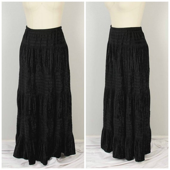 velour tiered skirt
