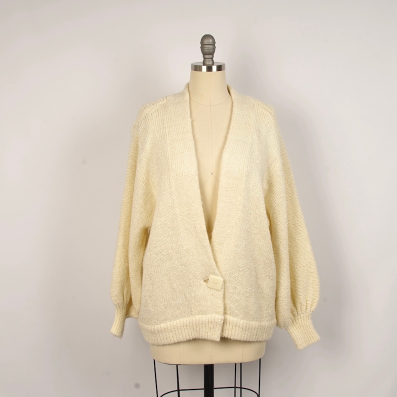 cozy ivory button up cardigan single button loose fit sweater