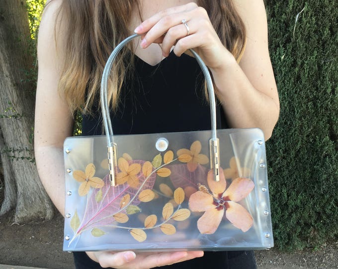 Clear Plastic Purse With Real Pressed Dried Flowers PVC Handbag Etsy