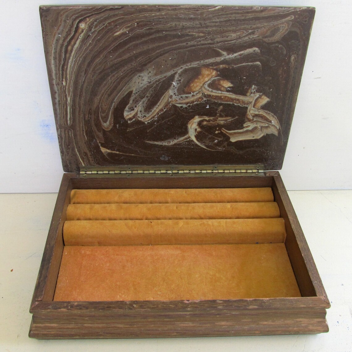 Vintage horse equestrian jewelry box wood and faux marble Etsy