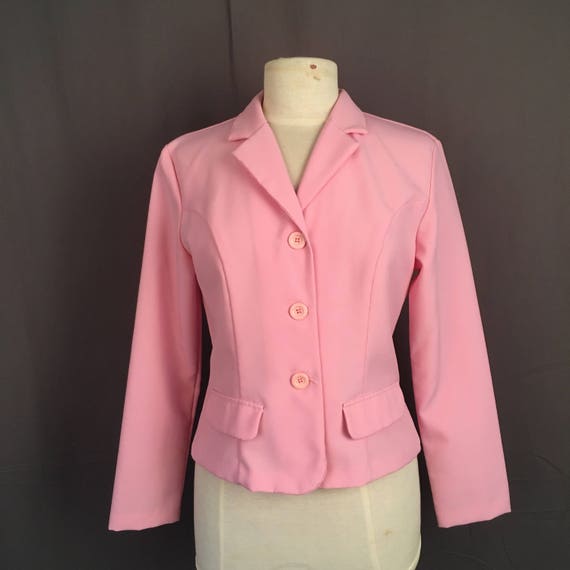 Pink Cropped Blazer 80s vintage Cropped Dress Suit Jacket | Etsy