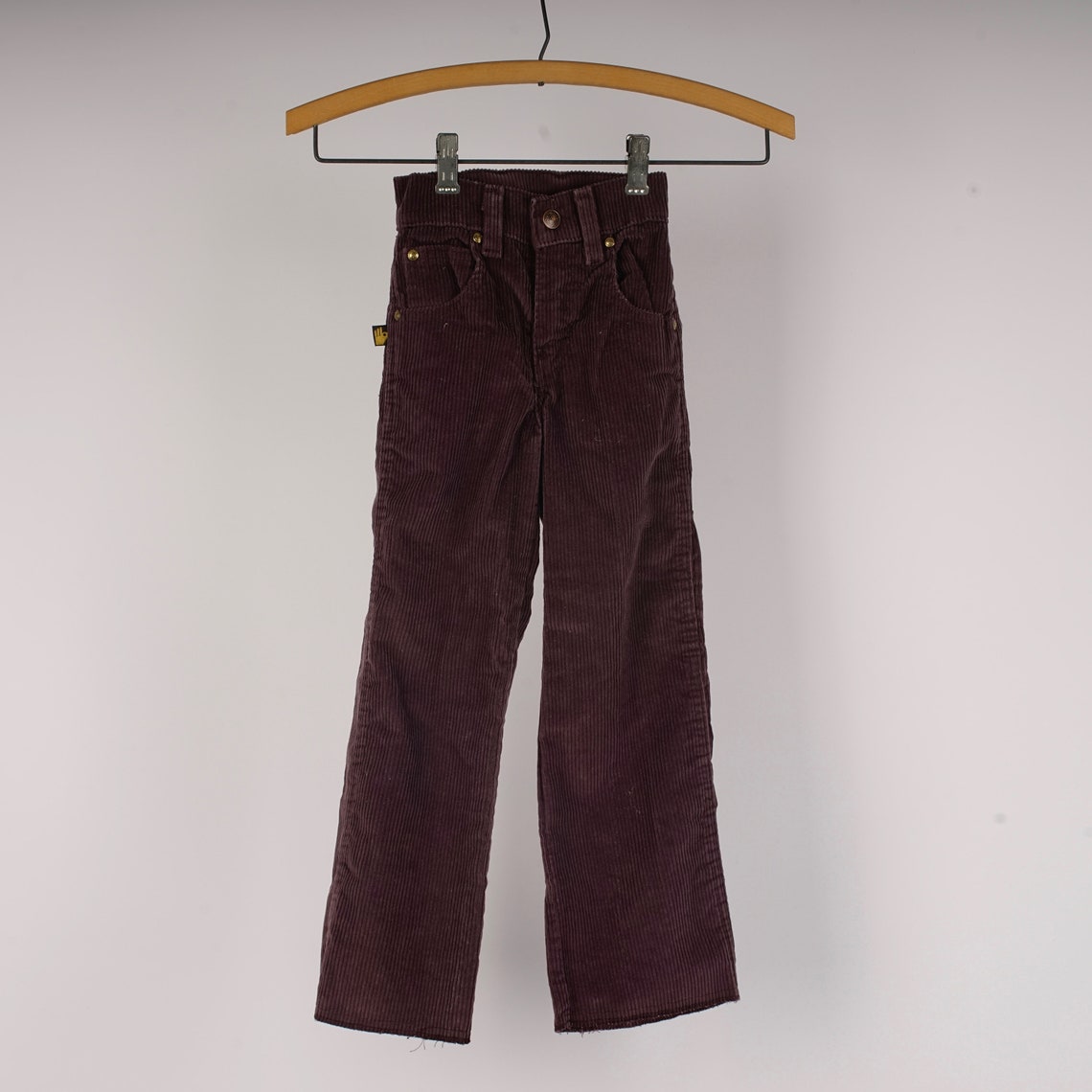 Girls Dark Purple Corduroy Pants 70s Sasson Flare High Waist - Etsy