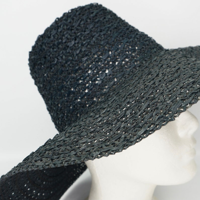 floppy wide brim straw hat Ladies Vintage black sun hat