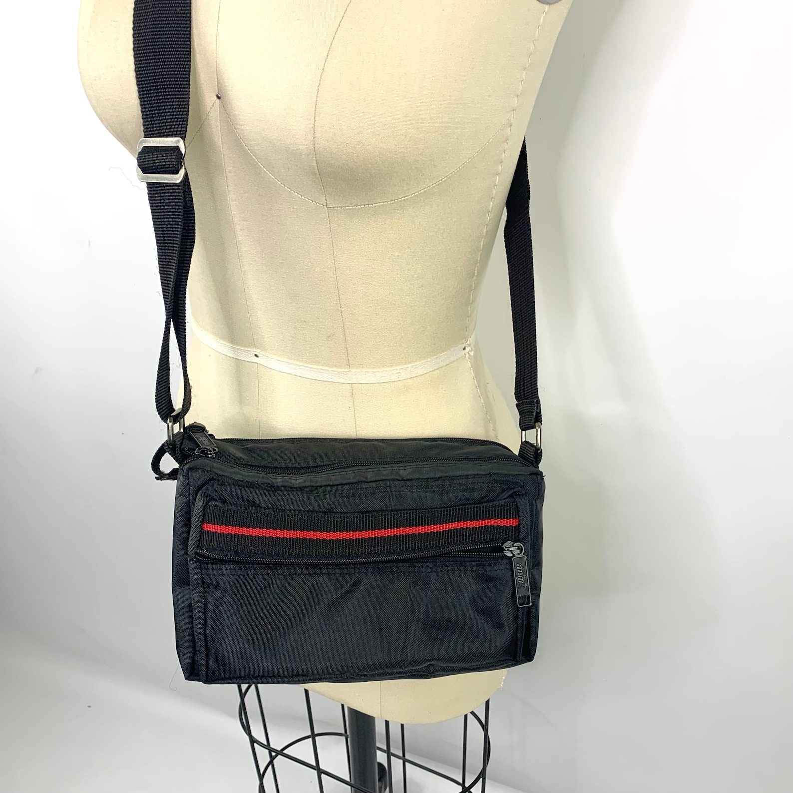 Black Padded Nylon Cross Body Camera Bag 80s to 90s Vintage Etsy