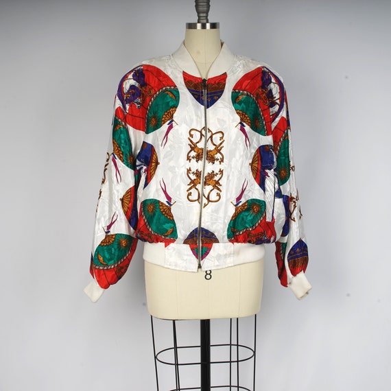 hot air balloon scarf print jacket colorful oversi