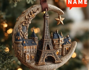 陶器のオーナメント、パリのエッフェル塔のステンドグラス効果