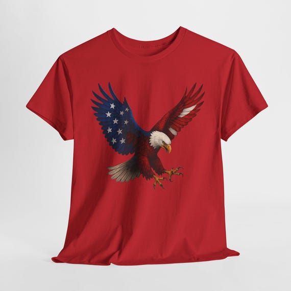 American Eagle Shirt With USA Flag Bald Eagle Design, American
