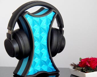 Support pour casque audio à texture 3D : Support moderne en forme de H