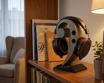 Support pour casque personnalisé clé de basse, cadeau pour joueur avec nom, cadeau pour lui, accessoire de musique