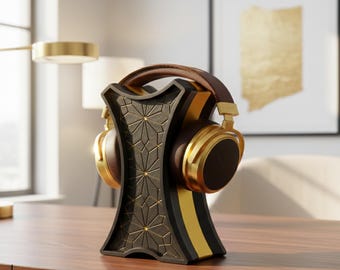 Support décoratif pour casque audio, porte-casque à motif géométrique, accessoires de jeu, organiseur de bureau