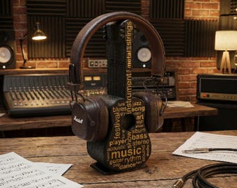 Support casque pour guitare classique, cadeau pour fan de musique, décoration d'instrument de musique, support pour casque