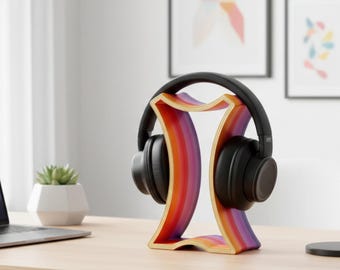 Support pour casque d'écoute moderne en forme de H : couleurs personnalisables, décoration minimaliste, cadeau DJ audiophile