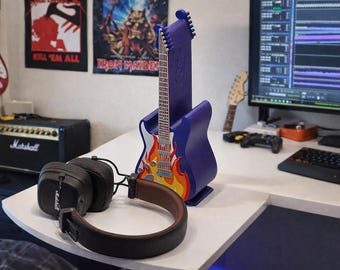 Support casque pour guitare électrique : cadeau pour mélomane, décoration d'instrument de musique, support pour casque