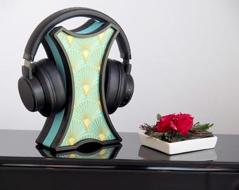Support de casque Art Déco, support de casque moderne en forme de H