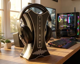 Support de casque personnalisé - Support de casque gaming gravé sur mesure - Cadeau pour gamer