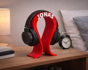 Support pour casque personnalisé, support de casque de joueur minimaliste avec nom, surnom, étiquette de joueur, marque, initiales