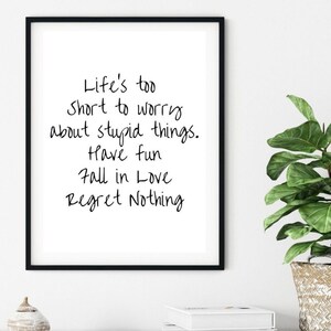 Life Print, Positive Wanddruck, Romantische Wandkunst, Typografie Wandkunst, Zitat Poster, Wand Kunst Druck, Lustiges Zitat Druck, Nettes Geschenk für Sie