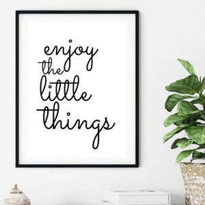 Stampa "Little Things", stampa da parete positiva, stampa da parete divertente, arte da parete tipografica, poster con citazione, stampa da parete, stampa con citazione, regalo divertente per lei