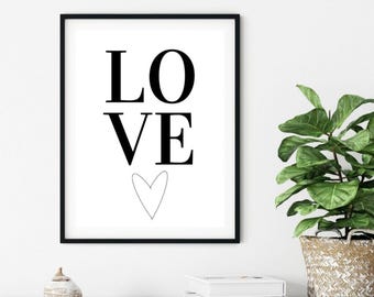 Kärlekstryck, Positivt väggtryck, Romantiskt väggtryck, Typografisk väggkonst, Citatposter, Väggkonsttryck, Citattryck, Söt present till henne