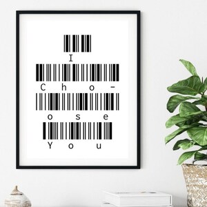 Strichcode Druck, Positiv Wanddruck, Romantische Wanddruck, Typografie Wandkunst, Zitat Poster, Wand Kunst Druck, Zitat Druck, Nettes Geschenk für Sie