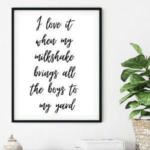 Milchshake Druck, Positiver Wanddruck, Lustiger Wanddruck, Typografie Wandkunst, Zitat Poster, Wand Kunst Druck, Lustige Zitate, Lustiges Geschenk für Sie