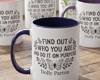 Find Out Who You Are Quote Mug | Dolly Butterfly Accent Mug