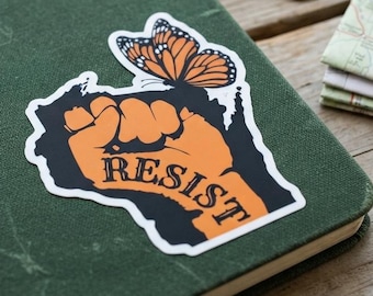 Resist Butterfly Sticker | Liberal Political Protest Vinyl Sticker | Human Rights Decal