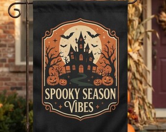 Spooky Season Vibes Garden Flag | Halloween House & Yard Banner