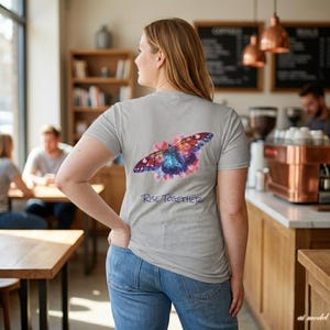 Watercolor Butterfly Rise Together T-Shirt | Inspirational Butterfly Tee | Empowerment Protest Shirt image 17