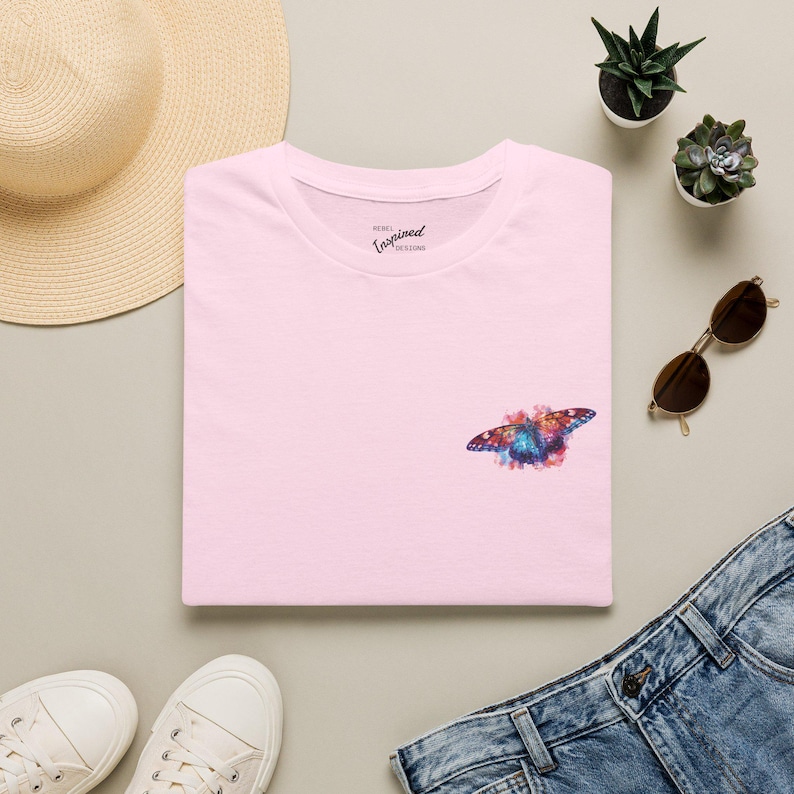 Watercolor Butterfly Rise Together T-Shirt | Inspirational Butterfly Tee | Empowerment Protest Shirt image 9