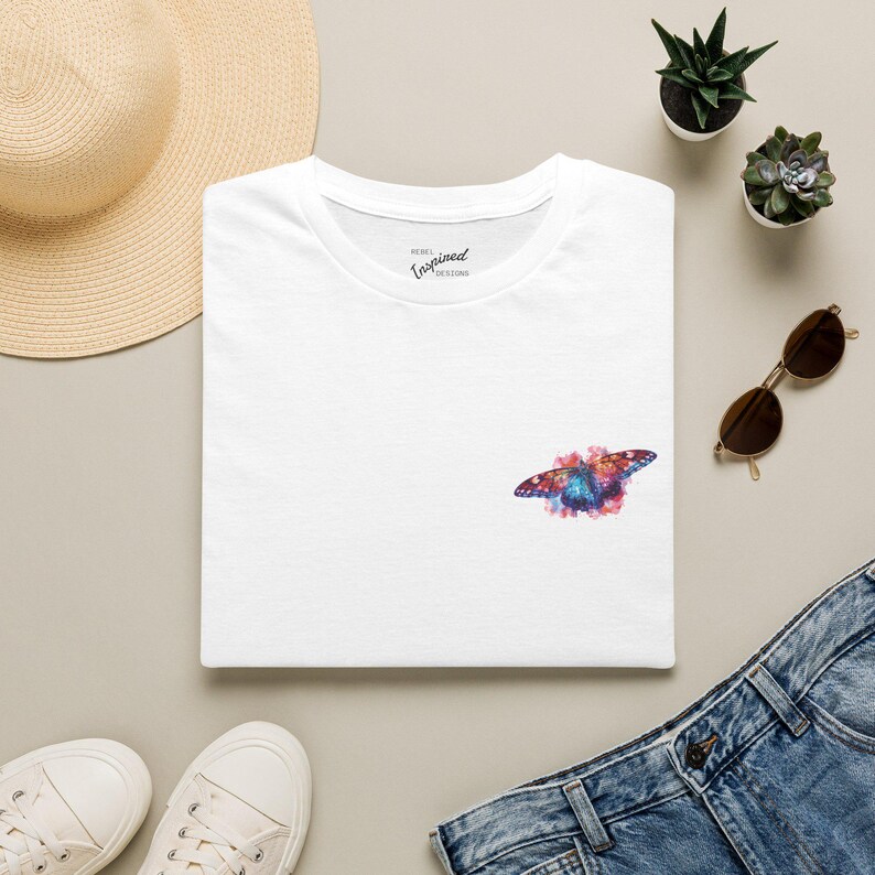 Watercolor Butterfly Rise Together T-Shirt | Inspirational Butterfly Tee | Empowerment Protest Shirt image 13