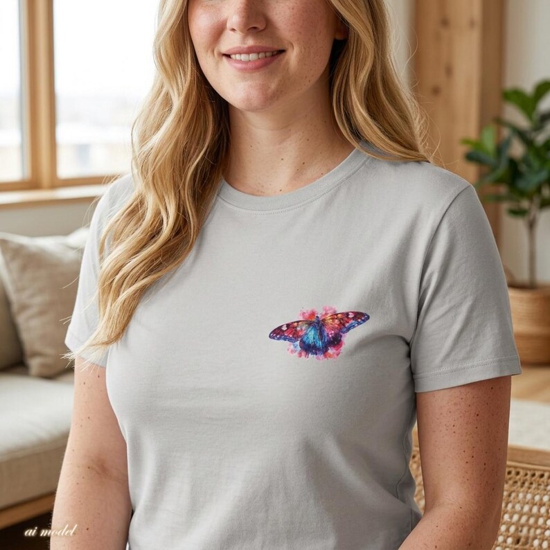 Watercolor Butterfly Rise Together T-Shirt | Inspirational Butterfly Tee | Empowerment Protest Shirt image 15
