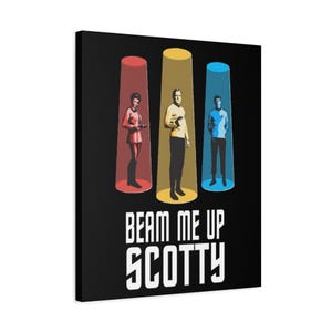 Transporter Canvas Print, Star Trek, &#39;Beam Me Up Scotty&#39;, Wall Art Decor, Geeky Home Decor, Sci-Fi Gift, Space Movie Poster