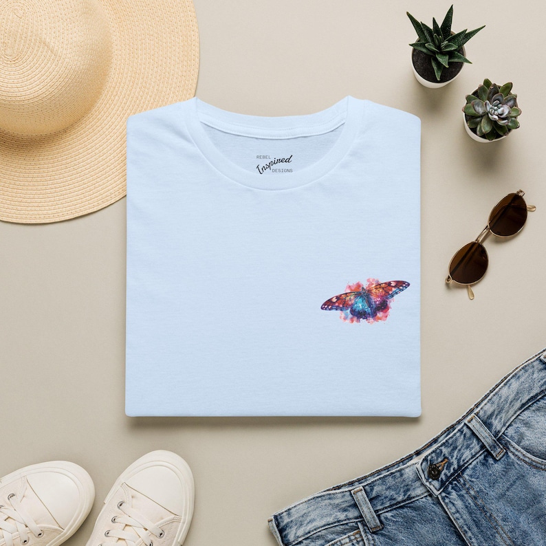 Watercolor Butterfly Rise Together T-Shirt | Inspirational Butterfly Tee | Empowerment Protest Shirt image 6