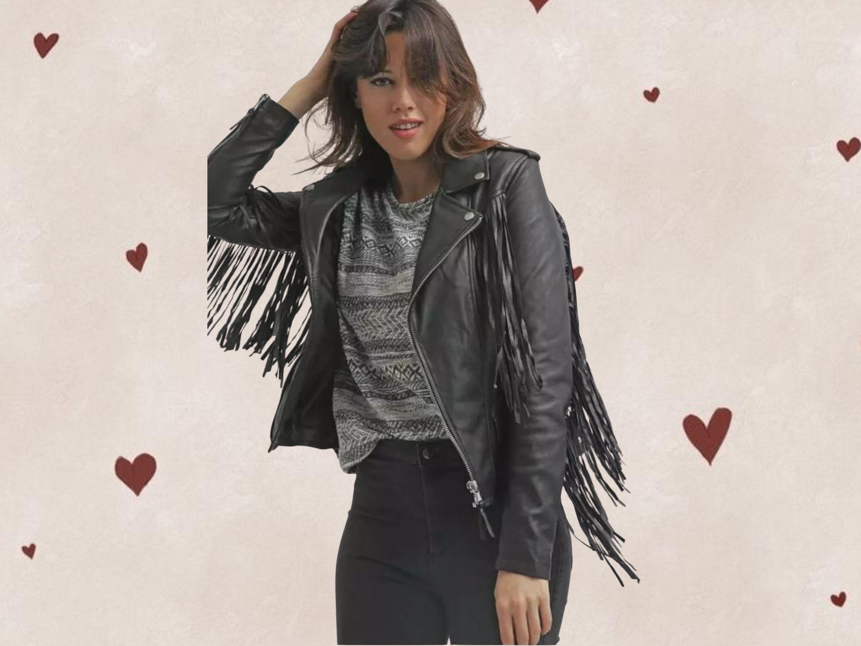 Metallica Black Stud Fringe Faux Leather Jacket – La Raza Western Wear Metallica Black Stud Fringe Faux Leather Jacket – La Raza Western Wear