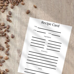 Recipe Card 4x6 | Printable Kitchen Organizers for Your Favorite Recipes, Dinner Party, & Gifts, Digital Download