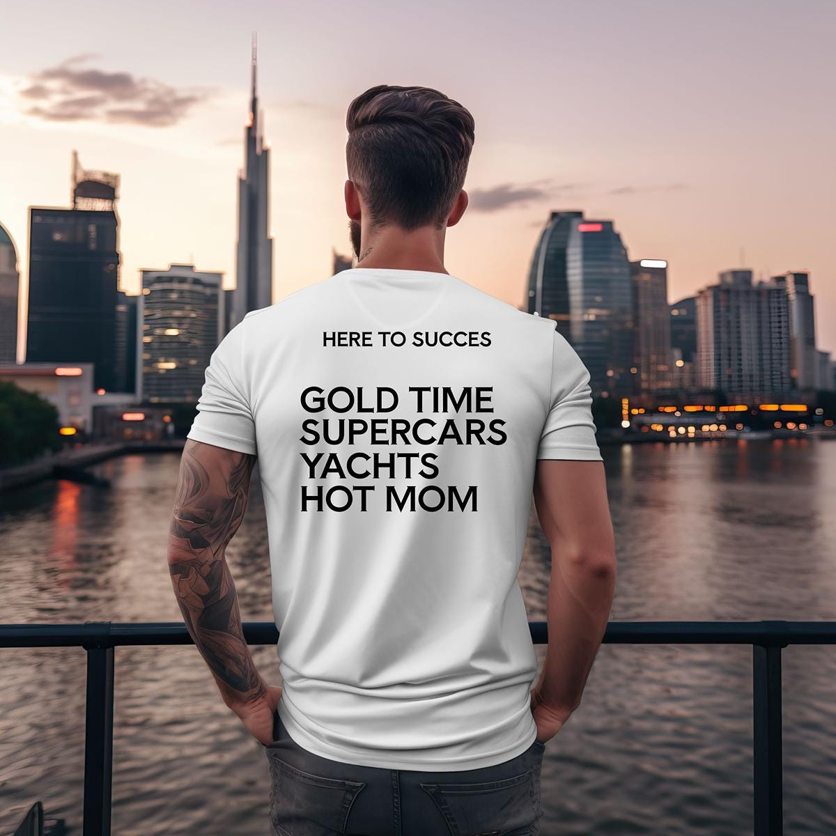 Here to Success T-shirt, Funny Luxury Parody Tee, Supercar Yacht