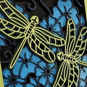 Handmade 3D Dragonfly Wall Art: Layered Wood Nature Decor