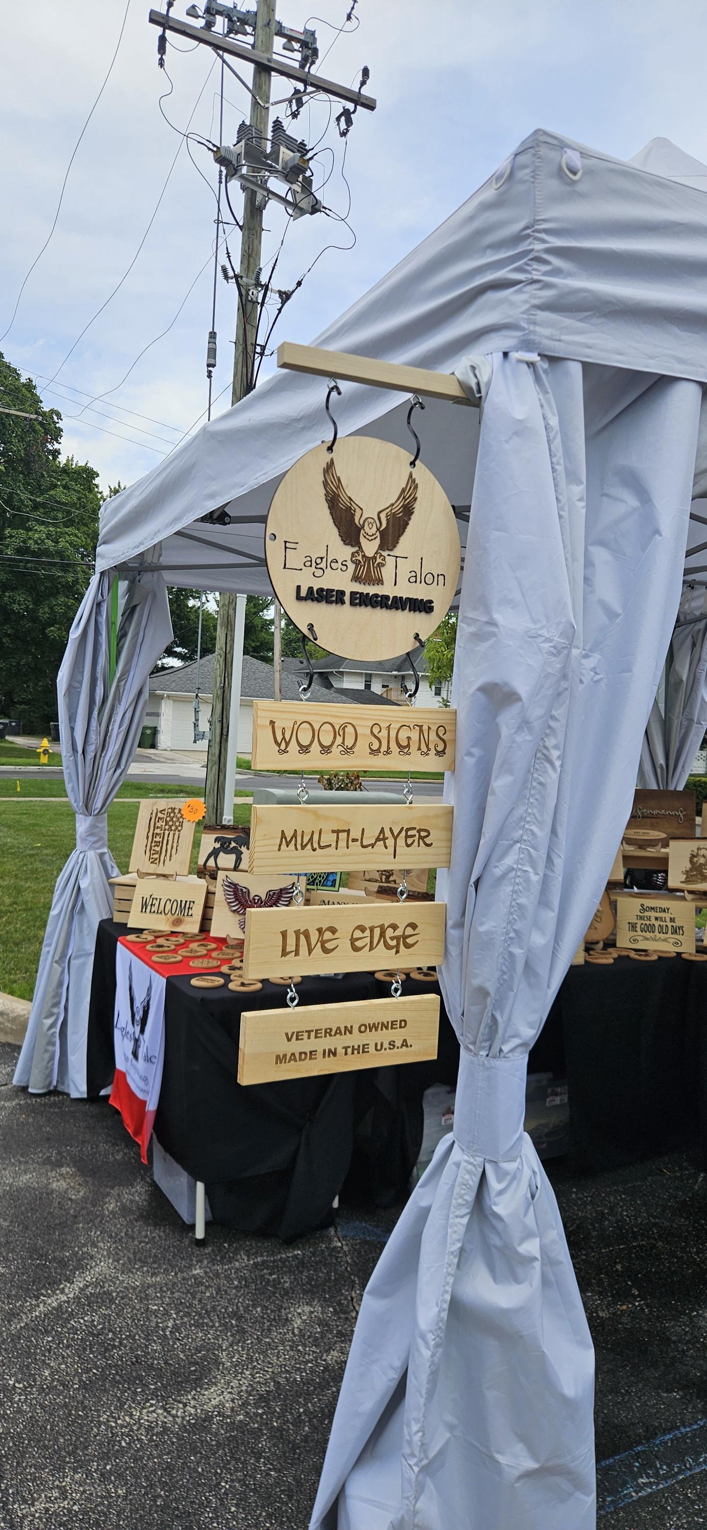 Canapy Sign Custom Engraved Canopy Sign, Vendor Market Display, Double-sided Logo ...