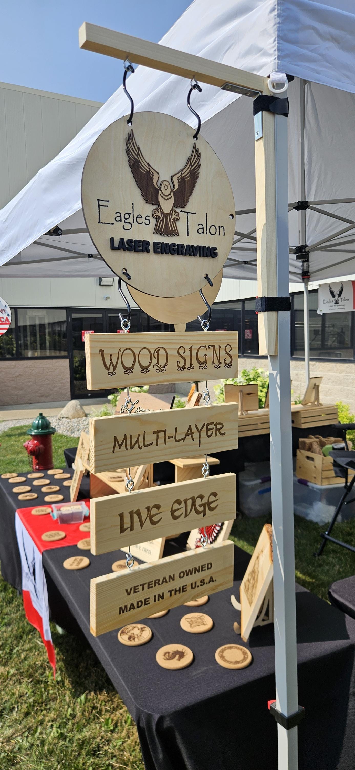 Custom Engraved Canopy Sign, Vendor Market Display, Double-sided Logo ...