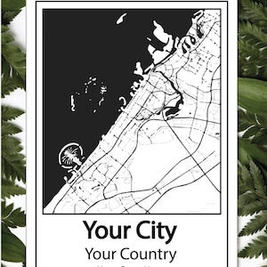 Impressão de mapa personalizado • Arte de parede com mapas da cidade • Mapa de casamento personalizado • Presente de noivado • Decoração de parede para impressão • Impressões de mapa • Download digital