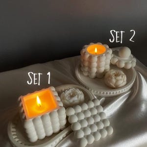 Scented Bubble Cube Candle | Aesthetic Soy Wax Candle | decorative gift for home lovers | modern home decorators | modernism candle-Handmade