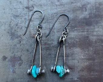 Hinged Turquoise Earrings