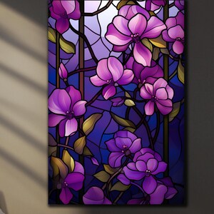 Lila Orchidee Glas Wandkunst, Orchidee gehärtetes Glas Kunst, Blumen Glaskunst, Extra Große Wandkunst, Panorama Wandkunst, Housewarming Geschenke