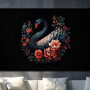Swan Tempered Glass Art, Swan Wall Decor, Animal Wall Decor, Extra Large Wall Art, Wall Hangings