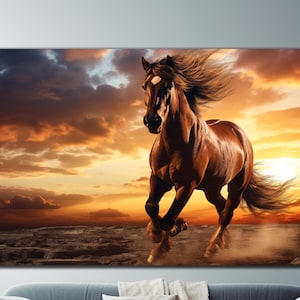 Running Horse Glass Art,  Horses Tempered Glass Art, Horse Wall Decor, Animal Wall Art, Housewarming Gifts,Wall Hangings