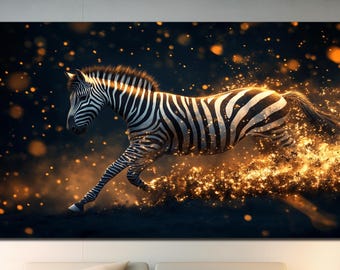 Zebra Tempered Glass Wall Art, Zebra Wall Decor, Animal Wall Art, Extra Large Wall Art, Glass Print Wall Art, Housewarming Gifts