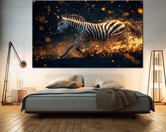 Zebra Tempered Glass Wall Art, Zebra Wall Decor, Animal Wall Art, Extra Large Wall Art, Glass Print Wall Art, Housewarming Gifts