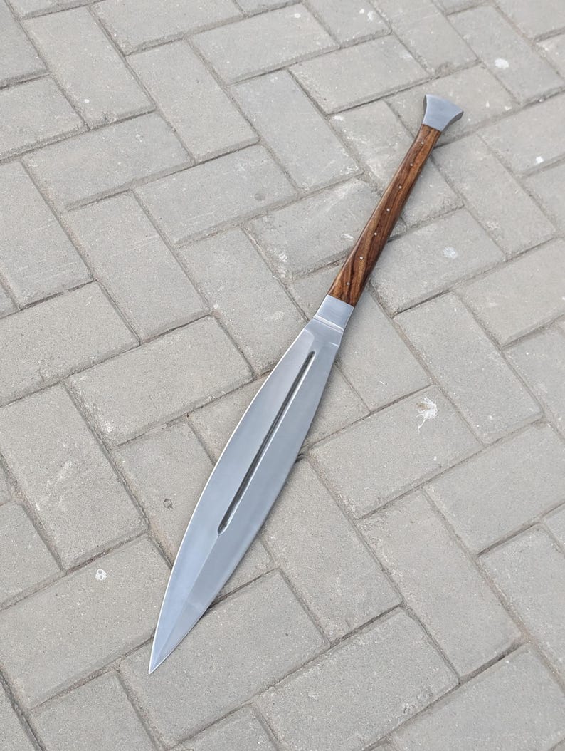 Antique Viking Spear 36'' Hand Forged Feather Pattern Blade | Wood ...